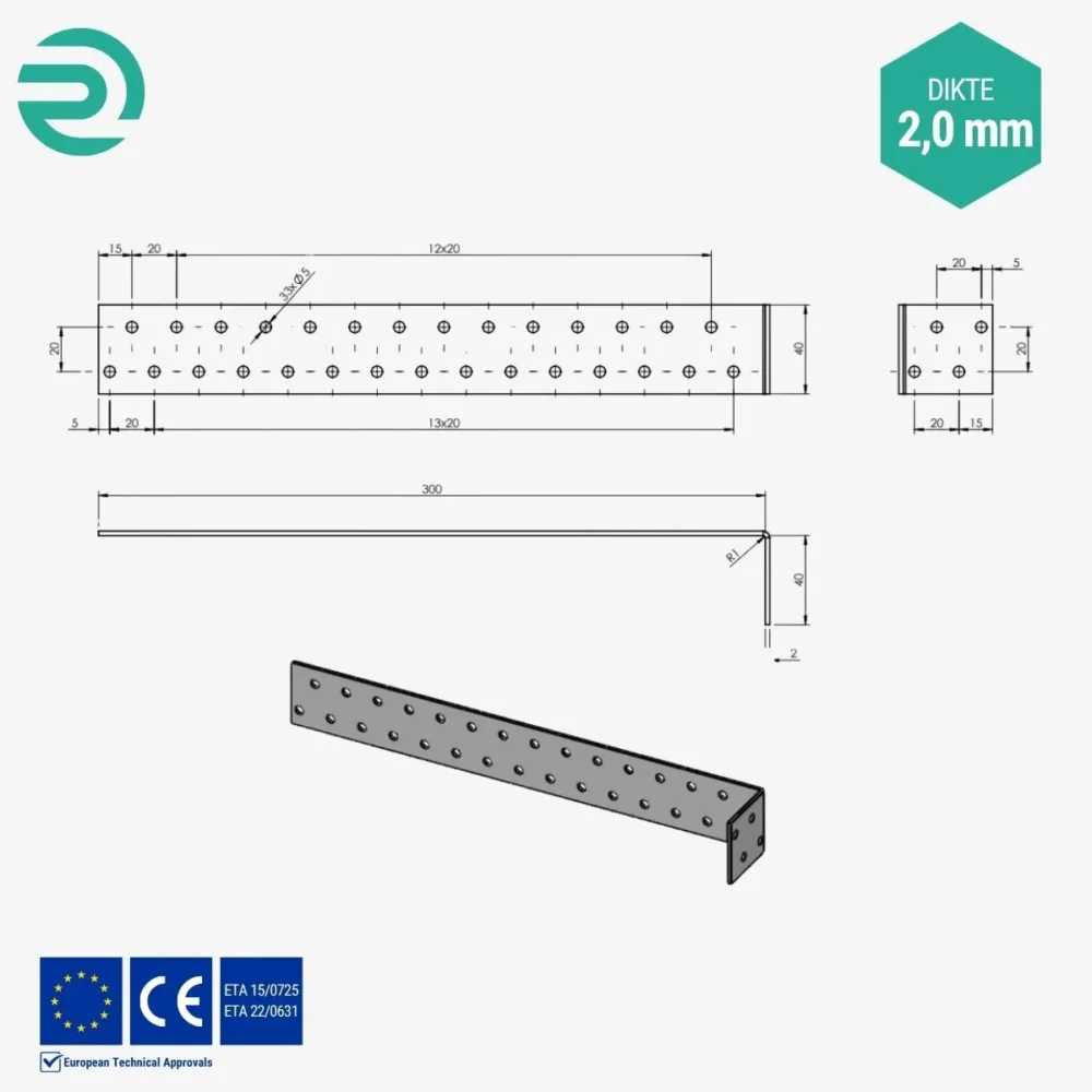 REZU - Houtverbinders - Hoekijzer standaard KK 2 - Details