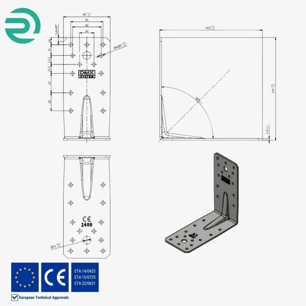 REZU - Houtverbinders - Hoekijzer versterkt KP 5 - Details