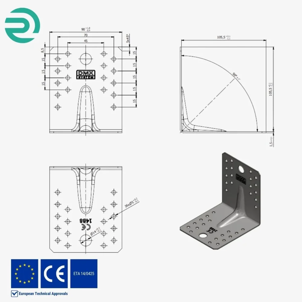 REZU - Houtverbinders - Hoekijzer versterkt KPS 2 - Details