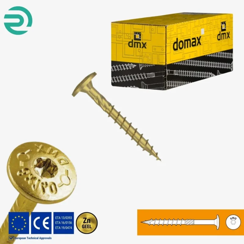 REZU - Schroeven - Constructieschroeven CT - Tellerkopschroef geel verzinkt - Afmeting 30-45 mm