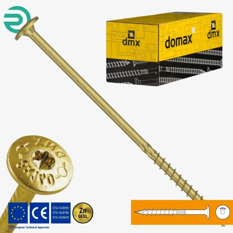 REZU - Schroeven - Constructieschroeven CT - Tellerkopschroef geel verzinkt - Afmeting 340-400 mm