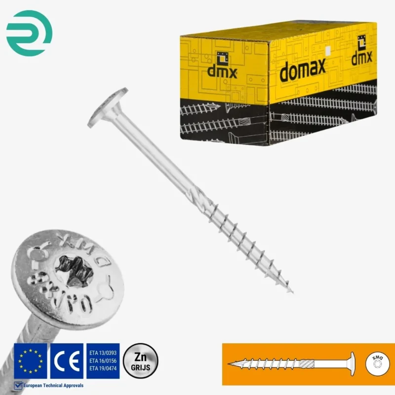 REZU - Schroeven - Constructieschroeven CT - Tellerkopschroef grijs verzinkt - Afmeting 80-100 mm