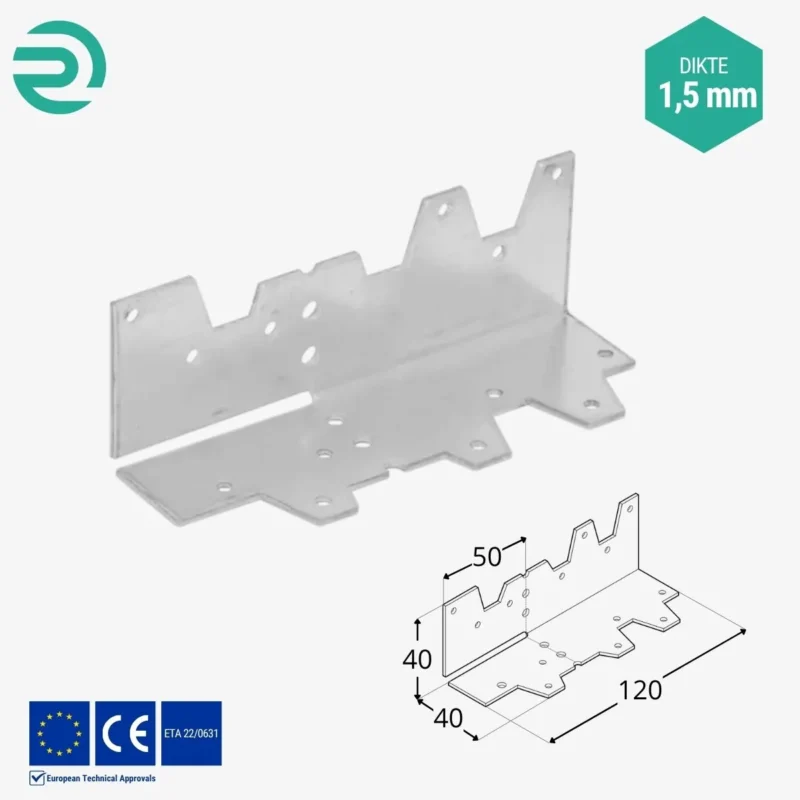 REZU - Houtverbinders - Hoekijzer aanpasbaar KG