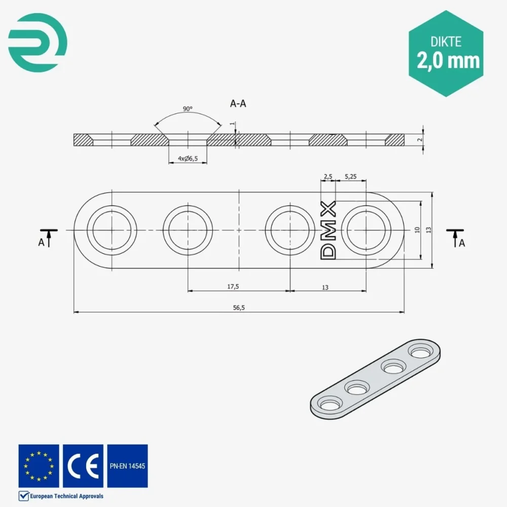 REZU - Houtverbinders - Houtverbinder plat FLW60 - Details