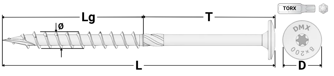REZU - Schroeven - Tellerkopschroeven CT - Grijs verzinkt - Tekening